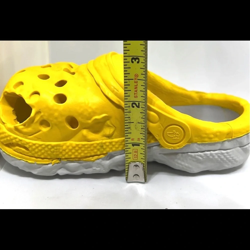 Large Yellow Natural Rubber Dog Chew Toy Slipper |‎ Treat Dispenser | 6x3 in